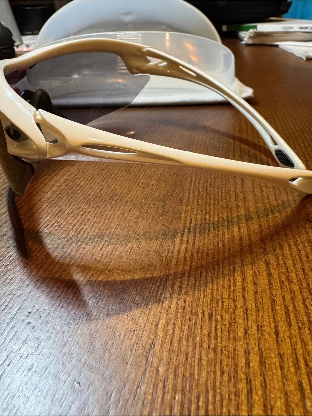 White  wraparound sport sunglasses